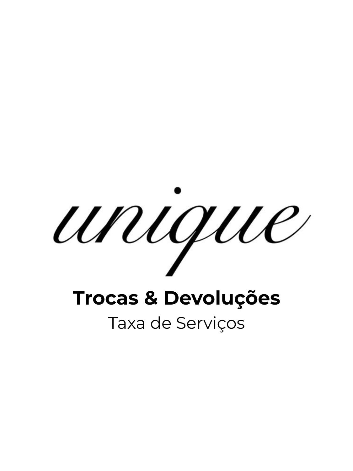 TAXA DE SERVIÇO - Trocas e Devoluções